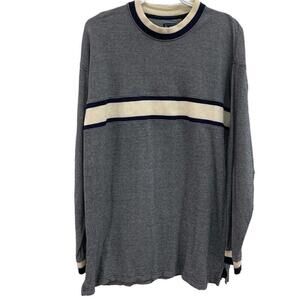 Lee Mens Blue White Striped Long Sleeve Pullover  Sweater Size Large​​​​